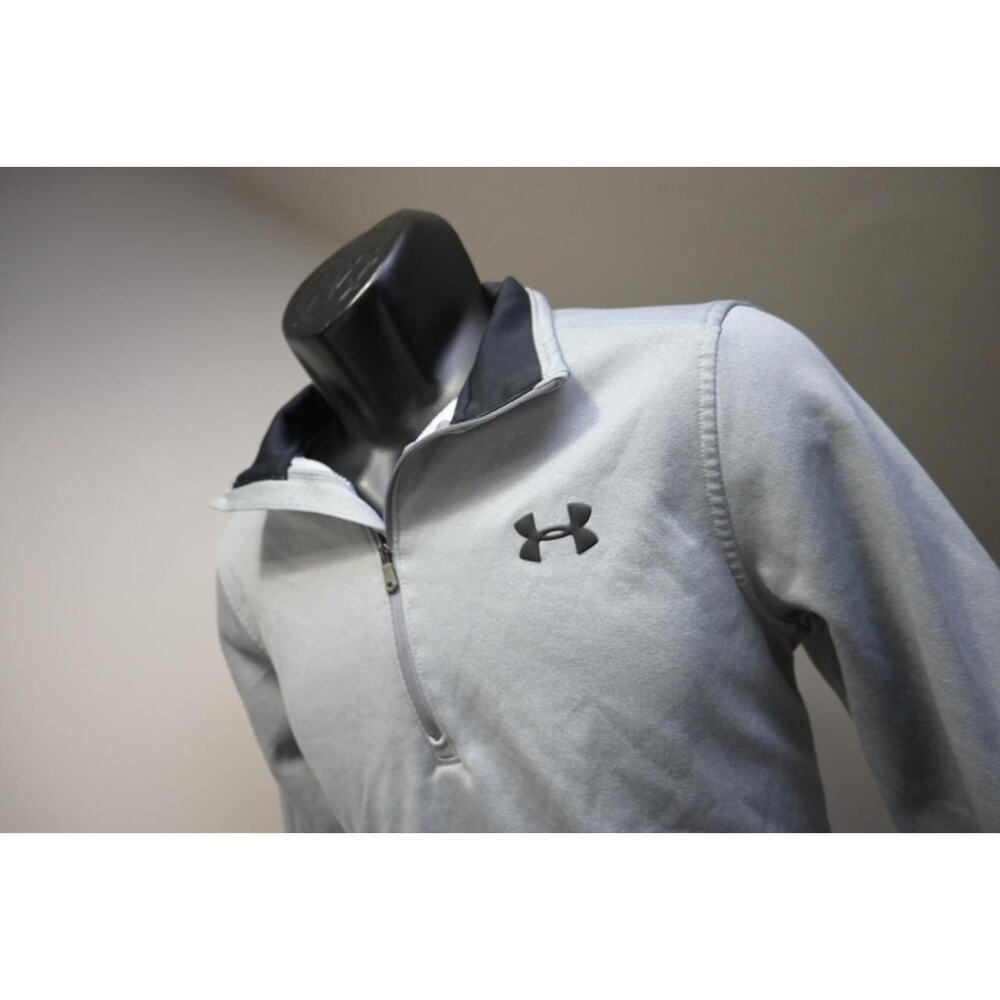 Under Armour Sweater 1/4 Zip Loose ColdGear Gray Athletic Mens‎ Sz Small